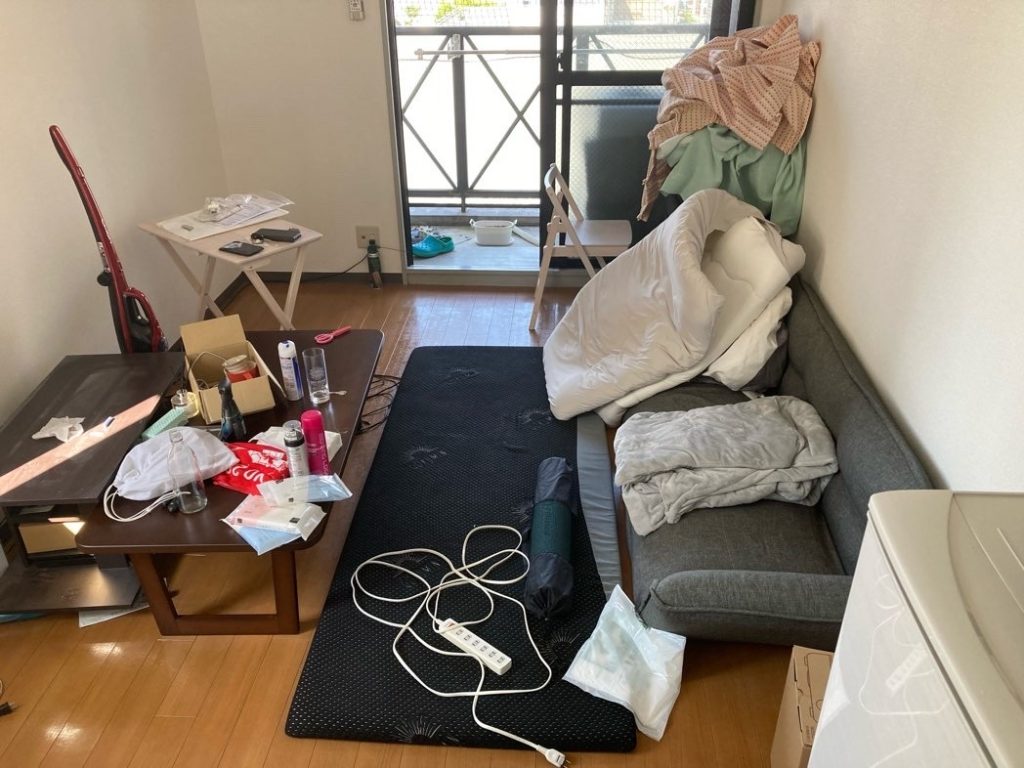 尾張旭市のワンルーム全処分に対応した粗大ごみ回収事例-ビフォー