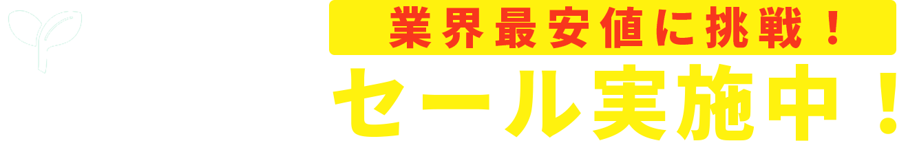 業界最安値に挑戦！セール実施中！