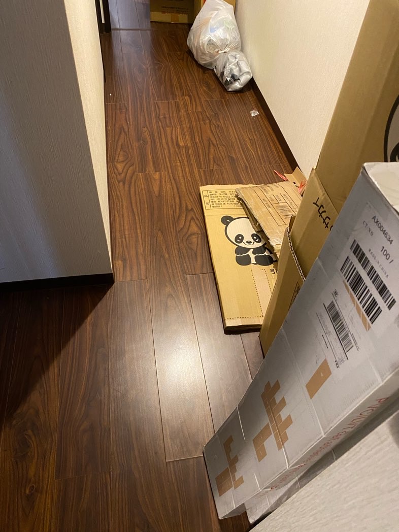 あきる野市【不用品回収】ミキサー、フライパン、調理器具、キッチン収納棚、ケトル、ドライヤー、収納ケースの作業後